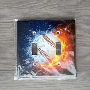 Baseball Light Switch Cover 4.5 inch  x 4.5 inch